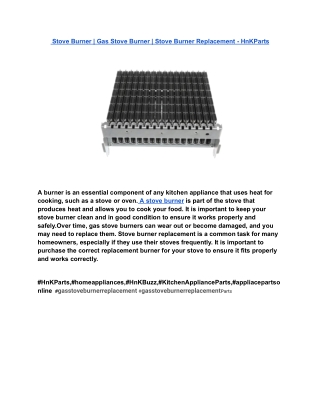 Stove Burner _ Gas Stove Burner _ Stove Burner Replacement - HnKParts