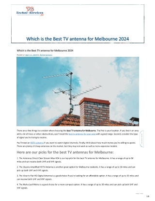 indoor tv antenna melbourne