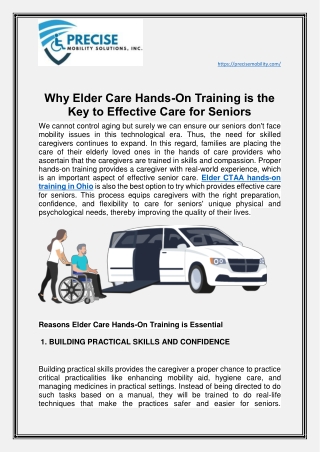 Why Elder Care Hands-On Training is the Key to Effective Care for Seniors