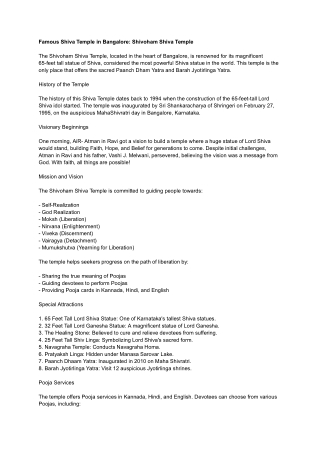 Famous Shiva Temple in Bangalore_ Shivoham Shiva Temple