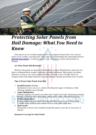 Protecting Solar Panels from Hail Damage