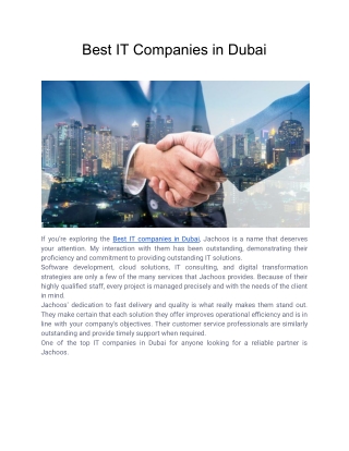 Best IT Companies in Dubai