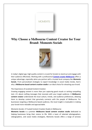 Affordable Videographer Melbourne | Moments Socials