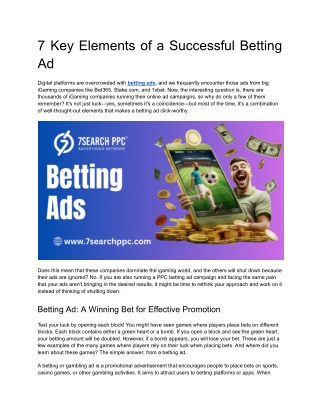 7 Key Elements of a Successful Betting Ad (1)