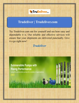 Trudeliver | Trudeliver.com