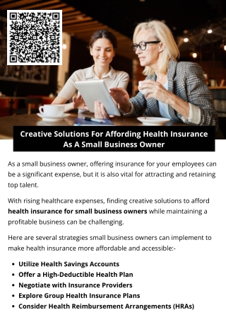Creative Solutions For Affording Health Insurance As A Small Business Owner
