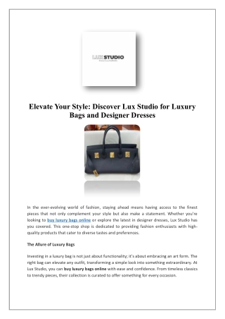 Replica Bags USA | Lux Studio