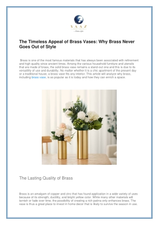 Why Brass Never Goes Out of Style