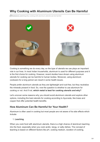 Why Cooking with Aluminum Utensils Can Be Harmful