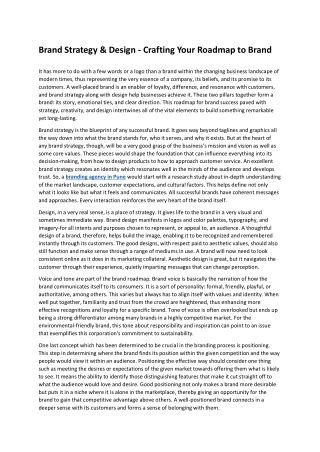 Brand Strategy & Design - Crafting Your Roadmap to Brand