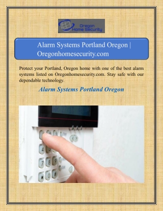 Alarm Systems Portland Oregon | Oregonhomesecurity.com