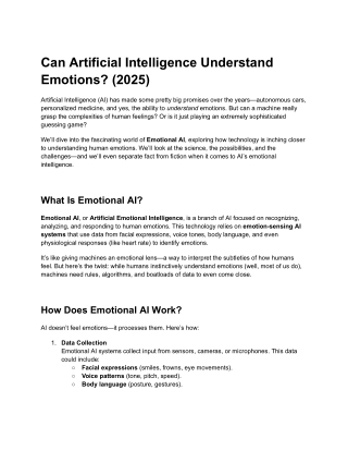 Can Artificial Intelligence Understand Emotions