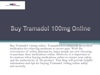 Buy Tramadol 100mg Online
