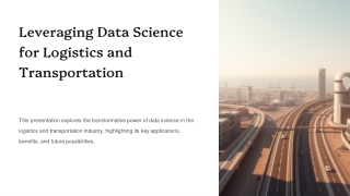 Data Science for Logistics and Transportation