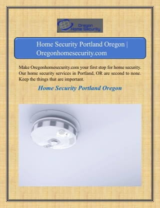 Home Security Portland Oregon | Oregonhomesecurity.com