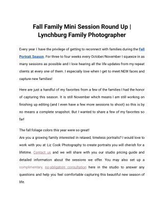 Fall Family Mini Session Round Up _ Lynchburg Family Photographer