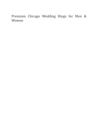 Premium Chicago Wedding Rings for Men
