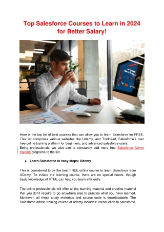 Top 5 Free Courses to learn Salesforce in 2024