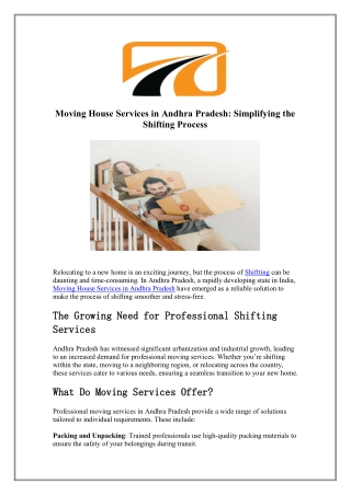 Moving House Services in Andhra Pradesh - Shifting.com