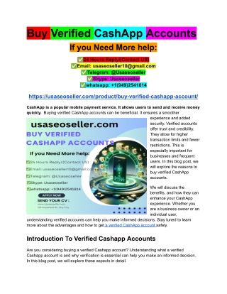 Buy Verified CashApp Accounts