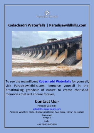 Kodachadri Waterfalls  Paradisewildhills.com