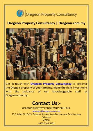 Oregeon Property Consultancy  Oregeon.com.my
