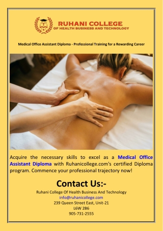 Medical Office Assistant Diploma  Professional Training for a Rewarding Career