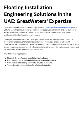 Floating Installation Engineering UAE