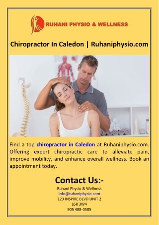 Chiropractor In Caledon  Ruhaniphysio.com