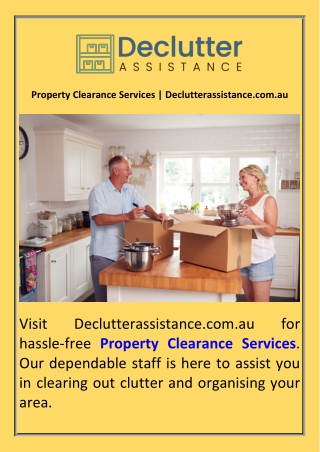 Property Clearance Services  Declutterassistance.com.au