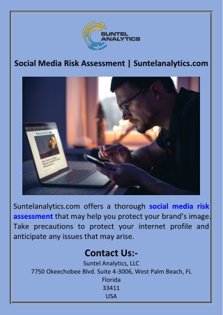 Social Media Risk Assessment  Suntelanalytics.com