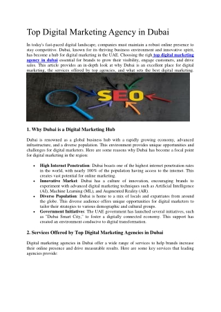 Top digital amrketing agency in dubai