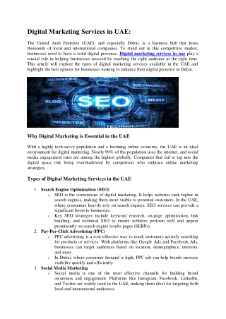 digital marketing services in uae