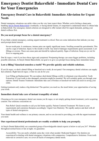 Emergency Dentist Bakersfield