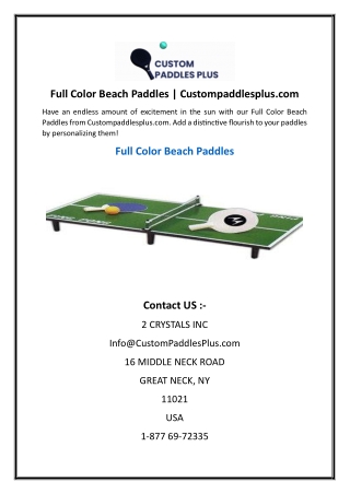 Full Color Beach Paddles  Custompaddlesplus