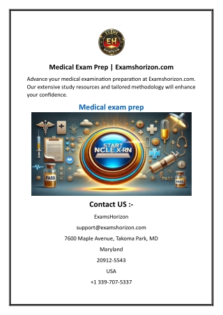 Medical Exam Prep  Examshorizon.com