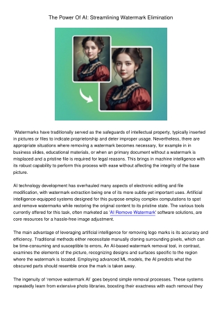 ThePowerOfAIStreamliningWatermarkElimination