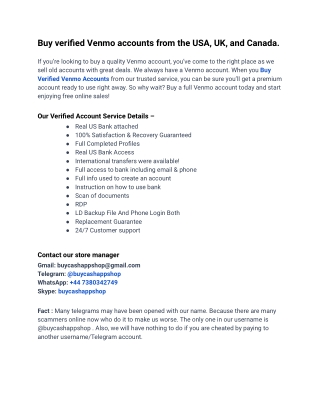 Buy verified Venmo accounts To Our Most Benefited Site