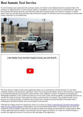 Ideal Inmate Textual content Provider