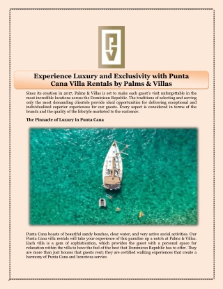 Experience Luxury and Exclusivity with Punta Cana Villa Rentals by Palms & Villas