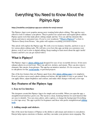 Everything You Need to Know About the Pipinyo App