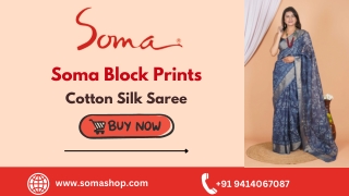This cotton silk saree blends the softness of silk.