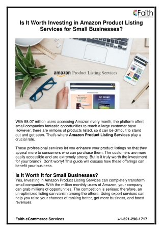 Is It Worth Investing in Amazon Product Listing Services for Small Businesses