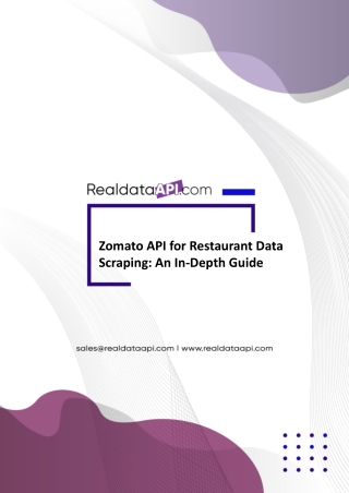 Zomato API for Restaurant Data Scraping