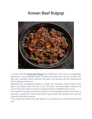 Korean Beef Bulgogi