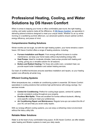DS Haven Comfort