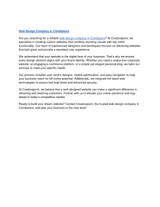 Web design and development