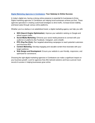 Digital Marketing Agency in Coimbatore