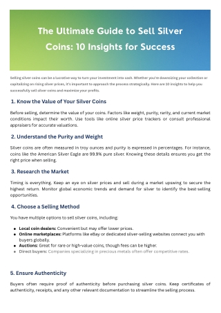 Selling silver coins can be a lucrative way to turn your investment into cash. Whether you’re downsizing your collection