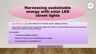 Harnessing sustainable energy with solar LED street lights